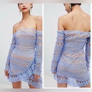 NWT Missguided Frill Lace Bardot Dress Size 6